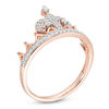 Thumbnail Image 2 of 0.18 CT. T.W. Diamond Fleur-de-Lis Crown Ring in 10K Rose Gold