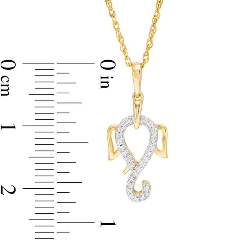 0.10 CT. T.W. Diamond Elephant Pendant in 10K Gold