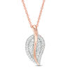 Thumbnail Image 0 of 0.16 CT. T.W. Diamond Leaf Pendant in 10K Rose Gold