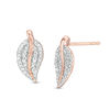 Thumbnail Image 1 of 0.20 CT. T.W. Diamond Leaf Stud Earrings in 10K Rose Gold