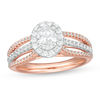 Thumbnail Image 0 of 1.00 CT. T.W. Certified Canadian Oval Diamond Frame Engagement Ring in 14K Two-Tone Gold (I/SI2)