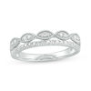 Thumbnail Image 1 of 0.24 CT. T.W. Diamond Marquise Vintage-Style Stacked Ring in 10K White Gold