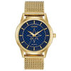 Ladies' Citizen Eco-Drive® Captain Marvel Gold-Tone Mesh Watch with Blue Dial (Model: FE7062-51W)