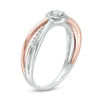 0.115 CT. T.W. Diamond Split Shank Ring in 10K Two-Tone Gold