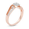 Thumbnail Image 2 of 0.145 CT. T.W. Diamond Bypass Split Shank Vintage-Style Ring in 10K Rose Gold