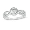 Thumbnail Image 0 of 0.18 CT. T.W. Diamond Double Frame Twist Promise Ring in 10K White Gold