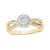 Thumbnail Image 0 of 0.18 CT. T.W. Diamond Double Frame Twist Promise Ring in 10K Gold