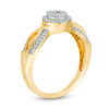 Thumbnail Image 2 of 0.18 CT. T.W. Diamond Double Frame Twist Promise Ring in 10K Gold
