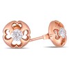 Thumbnail Image 1 of 0.50 CT. T.W. Diamond Heart Cut-Out Solitaire Stud Earrings in 10K Rose Gold