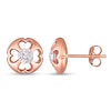 Thumbnail Image 3 of 0.50 CT. T.W. Diamond Heart Cut-Out Solitaire Stud Earrings in 10K Rose Gold