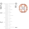Thumbnail Image 4 of 0.50 CT. T.W. Diamond Heart Cut-Out Solitaire Stud Earrings in 10K Rose Gold