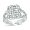 Thumbnail Image 1 of 0.95 CT. T.W. Composite Diamond Octagon Frame Split Shank Ring in 10K White Gold