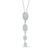 Thumbnail Image 1 of 0.085 CT. T.W. Oval Composite Diamond Quad Drop Pendant in 10K White Gold