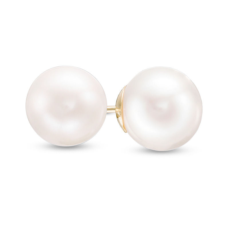 IMPERIAL® 9.0-9.5mm Cultured Freshwater Pearl Stud Earrings in 14K Gold|Peoples Jewellers