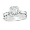 Thumbnail Image 1 of Perfect Fit 0.40 CT. T.W. Composite Diamond Frame Interlocking Bridal Set in 10K Two-Tone Gold