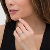 Thumbnail Image 2 of Perfect Fit 0.50 CT. T.W. Quad Diamond Cushion Frame Interlocking Bridal Set in 10K Two-Tone Gold