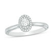 Thumbnail Image 1 of 0.25 CT. T.W. Diamond Double Oval Frame Vintage-Style Engagement Ring in 10K White Gold
