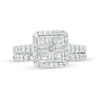 Thumbnail Image 2 of 1.50 CT. T.W. Quad Princess-Cut Diamond Frame Bridal Set in 14K Two-Toned Gold