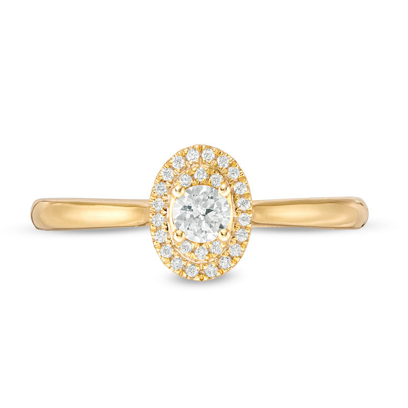 Main Image 3 of 0.25 CT. T.W. Diamond Double Oval Frame Vintage-Style Engagement Ring in 10K Gold