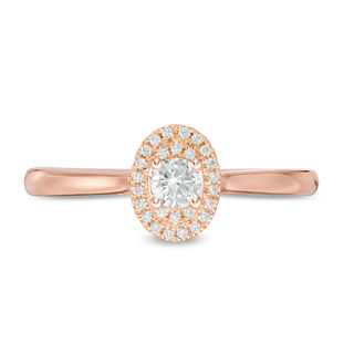 0.25 CT. T.W. Diamond Double Oval Frame Vintage-Style Engagement Ring in 10K Rose Gold