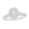 Thumbnail Image 0 of 0.50 CT. T.W. Pear-Shaped Diamond Double Frame Engagement Ring in 14K White Gold - Size 7