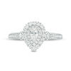 Thumbnail Image 3 of 0.50 CT. T.W. Pear-Shaped Diamond Double Frame Engagement Ring in 14K White Gold - Size 7