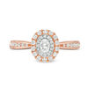 Thumbnail Image 2 of 0.50 CT. T.W. Oval Diamond Double Frame Engagement Ring in 14K Two-Tone Gold