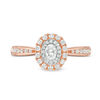 0.50 CT. T.W. Oval Diamond Double Frame Engagement Ring in 14K Two-Tone Gold