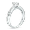 Thumbnail Image 1 of 0.70 CT. T.W. Pear-Shaped Diamond Orbit Engagement Ring in 14K White Gold