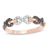 Thumbnail Image 0 of 0.18 CT. T.W. Champagne and White Diamond Infinity Link Ring in 10K Rose Gold