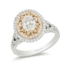 Thumbnail Image 0 of Enchanted Disney Aladdin 1.45 CT. T.W. Oval Diamond Double Frame Engagement Ring in 14K Two-Tone Gold