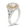 Thumbnail Image 1 of Enchanted Disney Aladdin 1.45 CT. T.W. Oval Diamond Double Frame Engagement Ring in 14K Two-Tone Gold