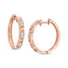 Thumbnail Image 0 of 0.085 CT. T.W. Diamond Vintage-Style Marquise Twist Hoop Earrings in 10K Rose Gold