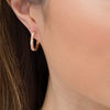 Thumbnail Image 1 of 0.085 CT. T.W. Diamond Vintage-Style Marquise Twist Hoop Earrings in 10K Rose Gold