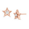 Thumbnail Image 0 of 0.04 CT. T.W. Diamond Solitaire Star Stud Earrings in 10K Rose Gold