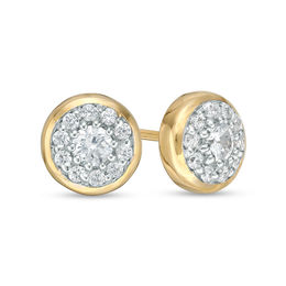 0.29 CT. T.W. Diamond Frame Stud Earrings in 10K Gold