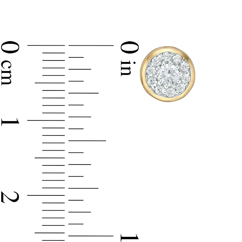 0.29 CT. T.W. Diamond Frame Stud Earrings in 10K Gold