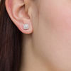 Thumbnail Image 2 of Diamond Accent Quad Octagonal Frame Stud Earrings in Sterling Silver
