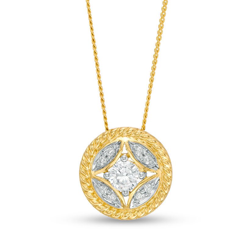 0.25 CT. T.W. Certified Canadian Diamond Disc Pendant 10K Gold (I/I2)