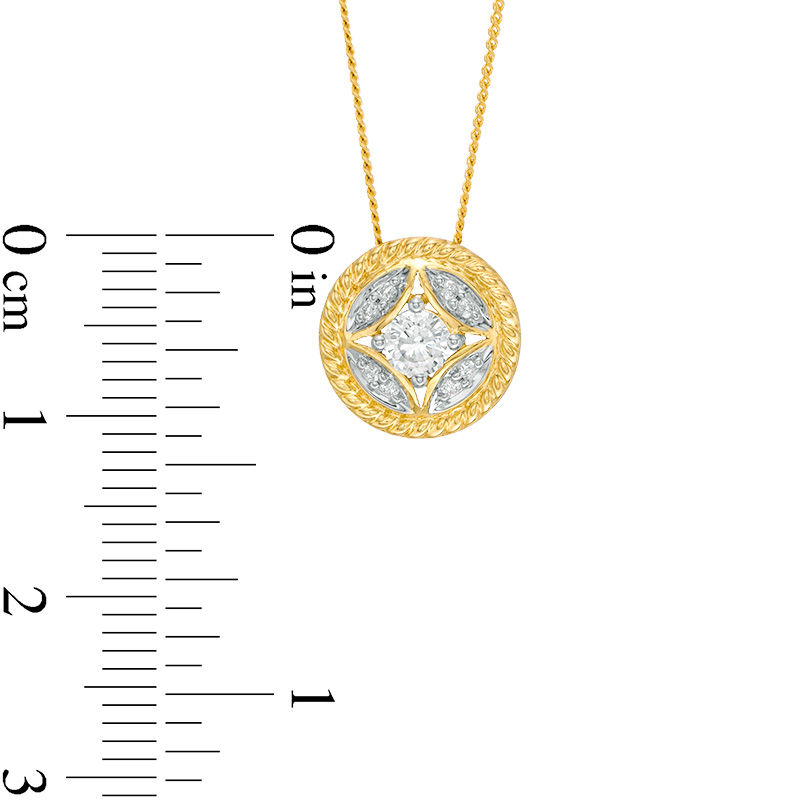 0.25 CT. T.W. Certified Canadian Diamond Disc Pendant 10K Gold (I/I2)