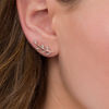 Thumbnail Image 1 of 0.066 CT. T.W. Diamond Vine Crawler Earrings in 10K Rose Gold