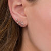 Thumbnail Image 2 of 0.066 CT. T.W. Diamond Vine Crawler Earrings in 10K Rose Gold