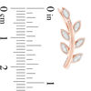 Thumbnail Image 2 of 0.066 CT. T.W. Diamond Vine Crawler Earrings in 10K Rose Gold