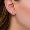 Thumbnail Image 2 of Diamond Accent Vine Crawler Earrings in Sterling Silver and 10K Rose Gold