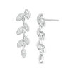 Thumbnail Image 1 of 0.18 CT. T.W. Diamond Vine Drop Earrings in Sterling Silver