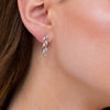 Thumbnail Image 2 of 0.18 CT. T.W. Diamond Vine Drop Earrings in Sterling Silver