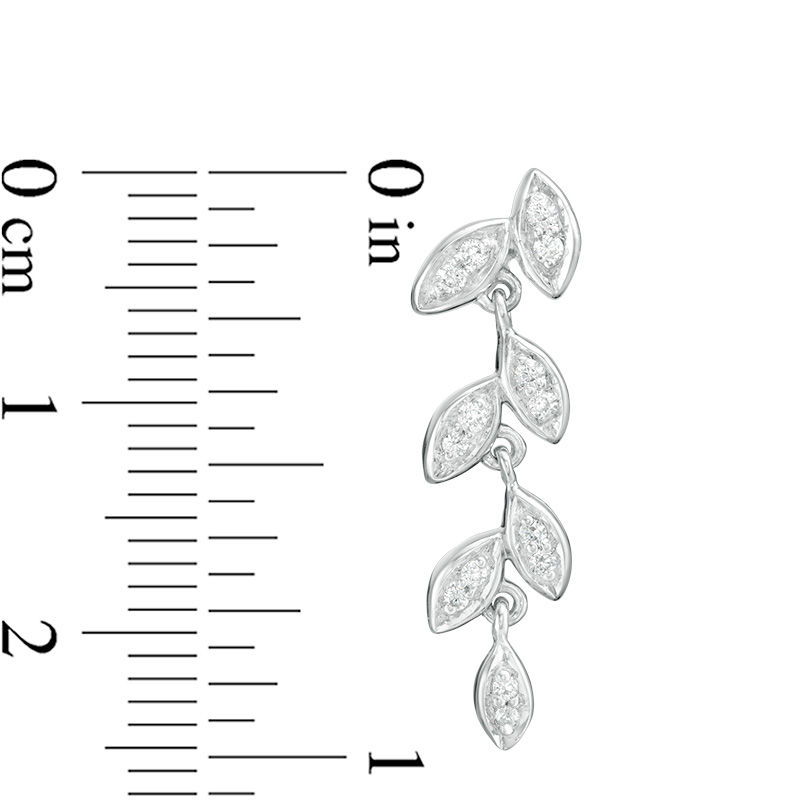 0.18 CT. T.W. Diamond Vine Drop Earrings in Sterling Silver