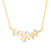 Thumbnail Image 0 of 0.065 CT. T.W. Diamond Leaf Vine Necklace in 10K Gold