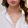Thumbnail Image 2 of 0.065 CT. T.W. Diamond Leaf Vine Necklace in 10K Gold