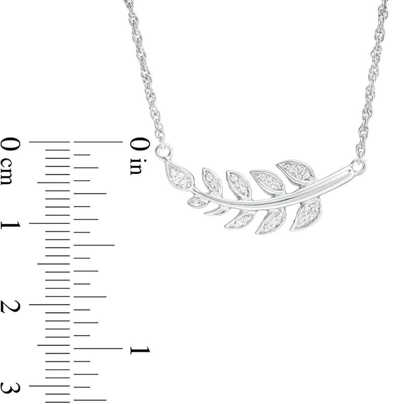 0.067 CT. T.W. Diamond Vine Necklace in Sterling Silver